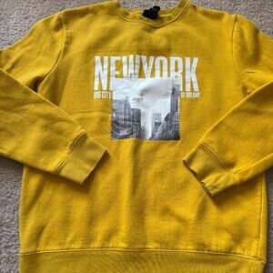 H&M New York Big City of Dreams Graphic Sweatshirt Gold Size S